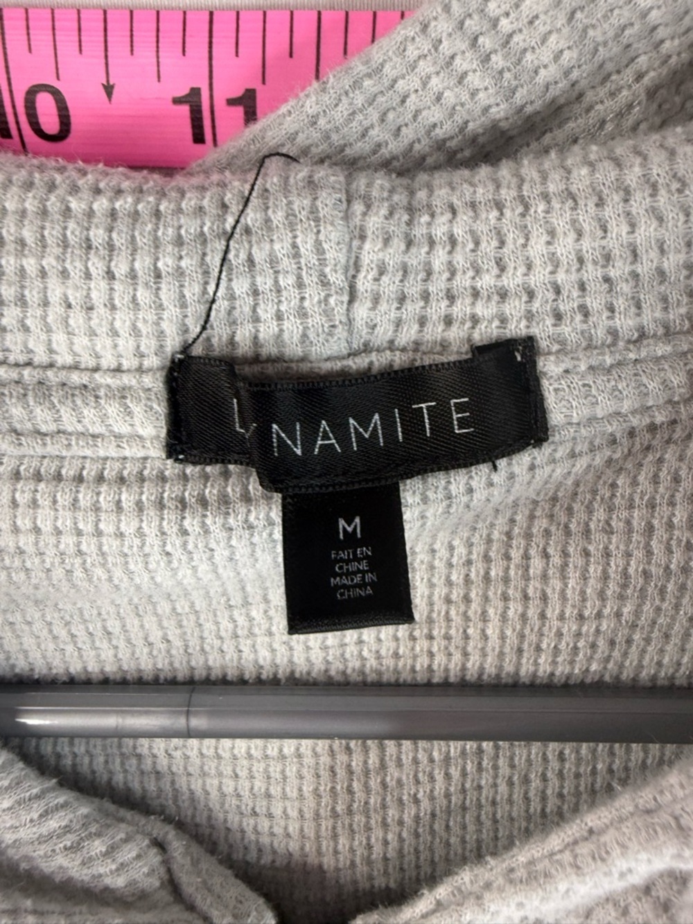 Dynamite Cropped Zip up Hoodie Light Gray with drawstring casual look - Picture 8 of 11